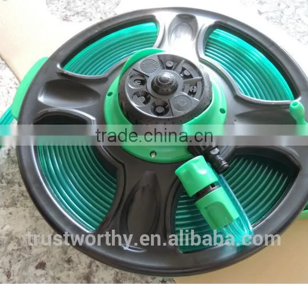 50Ft Flat Hose With Two End Plastic Quick Hose Connector 8 Pattern Sprinkler Hose Reel photo-2