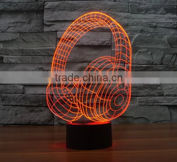 Novelty Lighting Fashionable Table Lamp Touch Switch 3D LED Night Light Acrylic Colorful Gradient Atmosphere Lamp With USB Line photo-3