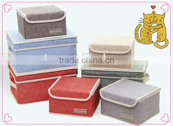 WBN-1: MuJia Wholesale Cotton and Linen Storage Box, Toys, Underwear, Clothes Storage,felt Toy Storage,wardrobe Box photo-2
