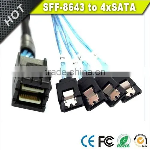 Internal HD Mini SAS SFF-8643 to 4 SATA Forward Breakout Cable Quality Choice photo-5