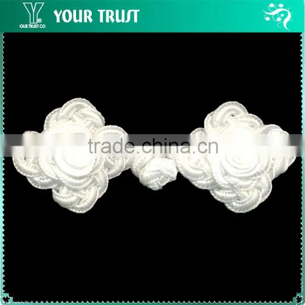 Width 6.3 Centermeter All Black Sew On 100% Nylon Chinese Knot Frog Buttons photo-5