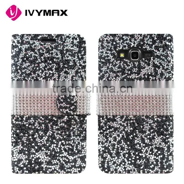 2016 Fashion Colorful Diamond Cell Phone Case for Samsung J7 PU Flip Cover photo-4