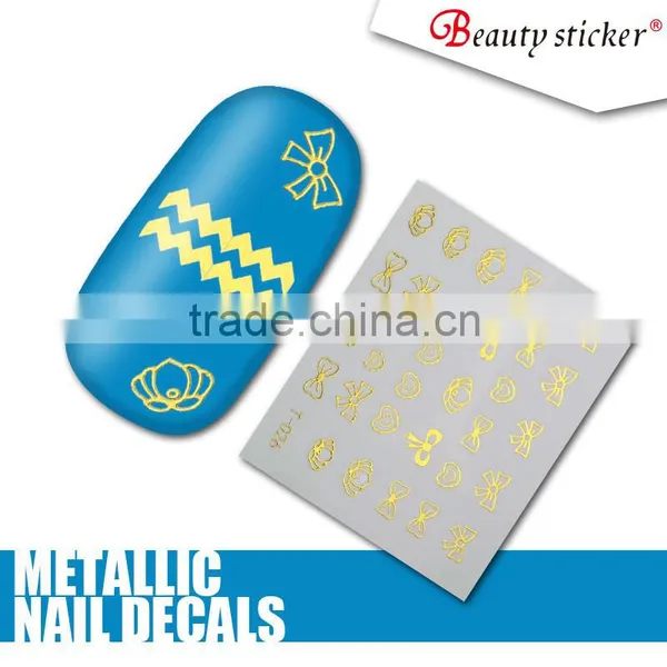Popular 2016 Hot Sell Water Decals Nail Art Stickers Metallic Color Nail Wraps photo-6