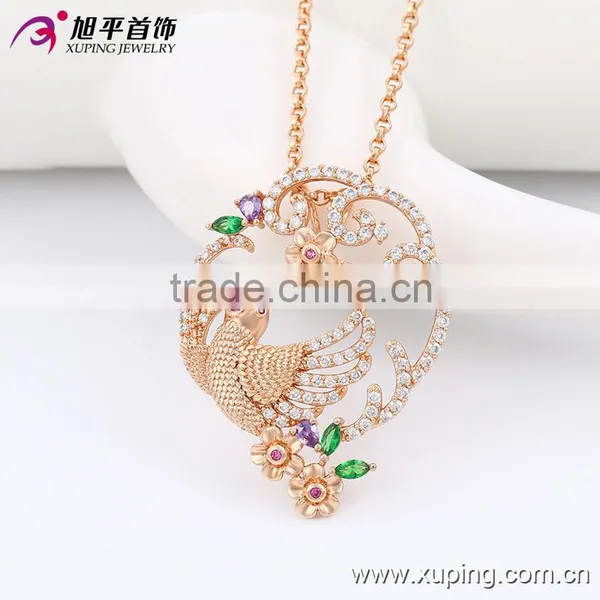 2016 New Bird Design Good Looking Wholesale Rose Fashion Crystal Necklace photo-3