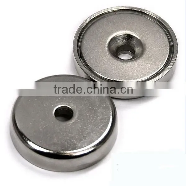 Neodymium Round Base Magnet With 8mm Hole photo-2