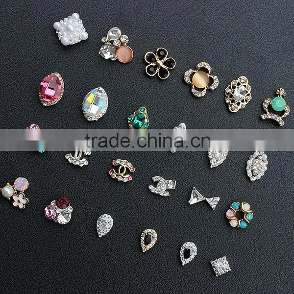 Gold Plating no Fading Color Drop Bow Pearl Big Stone Crown Nail Metal Jewelry Quality Choice photo-3
