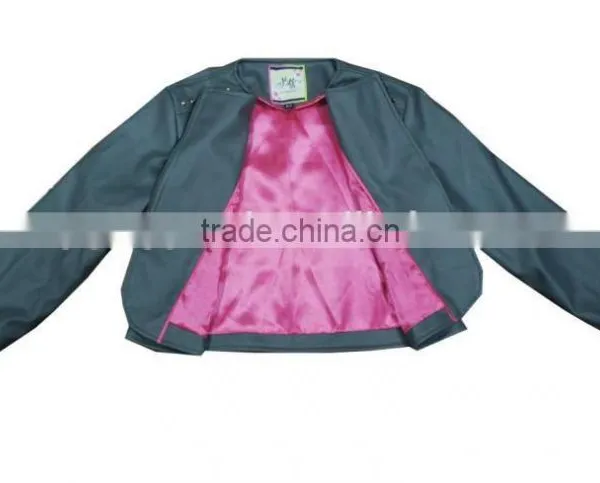 2015 New Fashion Design Girls pu Jacket photo-3