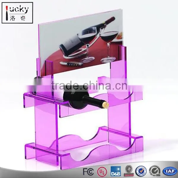 2 Tier Acrylic Wine Rack,4 Bottle Wine Free Standing Storage Shelf