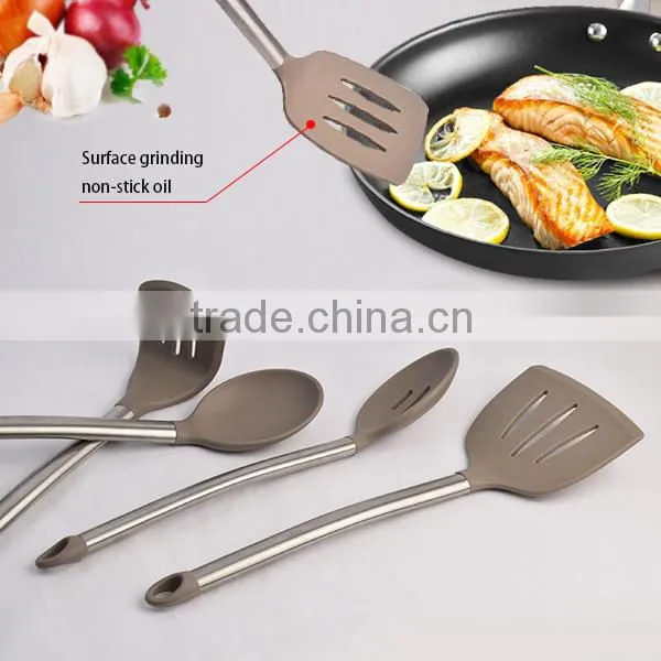 8-Piece Silicone Cooking Utensils With Stainless Steel Handle Of Kitchen Utensils photo-3