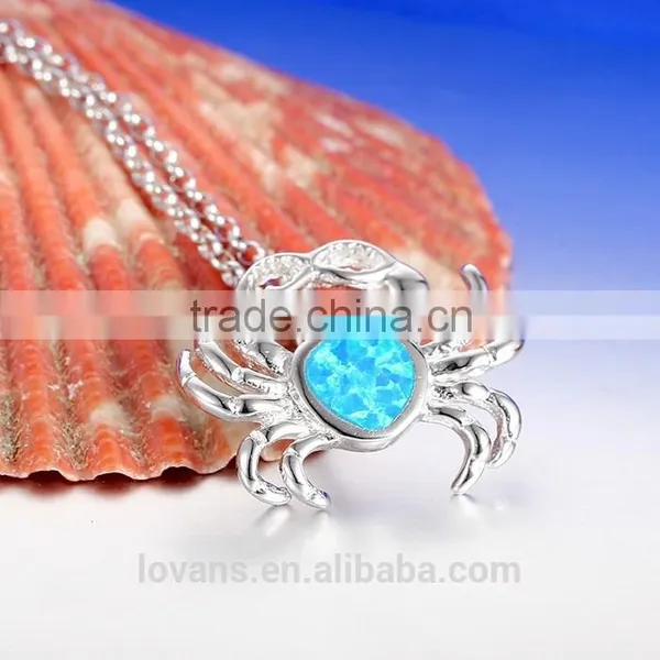 SPI007W Wholesale 925 Sterling Silver Crab Pendant Necklace photo-2