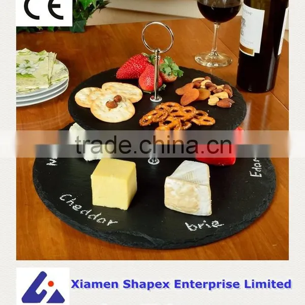 Black Slate Stone Cheese Board With Superior Quality photo-4