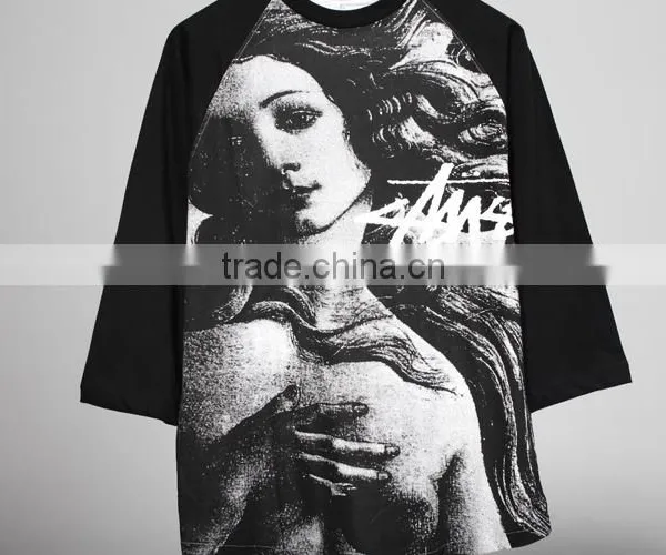 2015 Summer Fashion Full Print 3d t Shirt,black Raglan Sleeves Human Sublimation Printing t Shirts photo-3