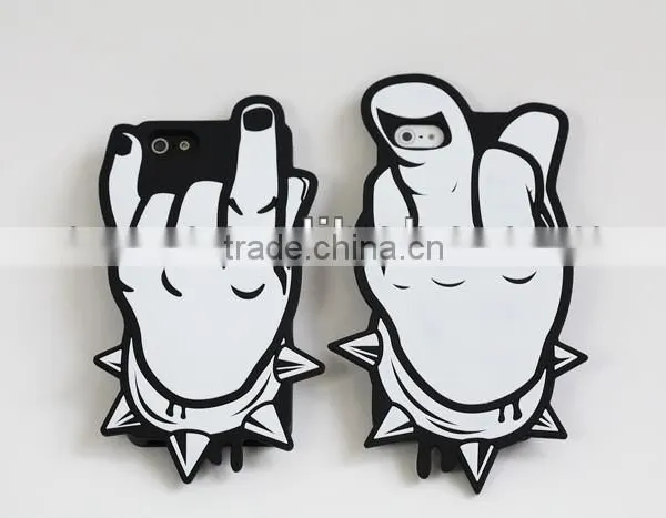 Middle Finger Rocker Rubber Soft Gel Silicone Case For IPhone 5 5S