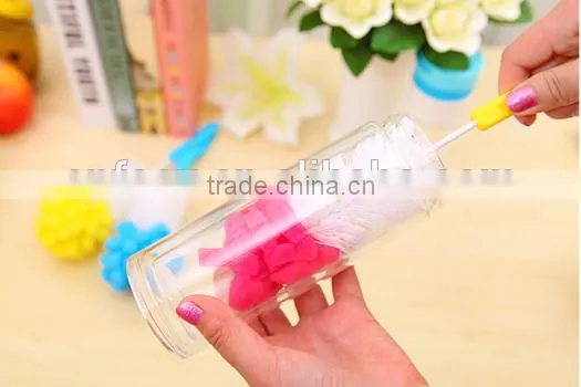 Good Design Long Handle Glass Bottle Cup Cleaning Brush With Sponge Head photo-2