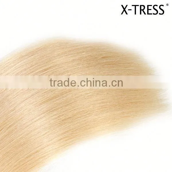 Best Quality Hot Sale 18inch Natural Indonisia Bleach Blond 613 Straight Same Russian Remy Hair Extension Machine Weave Sew photo-5