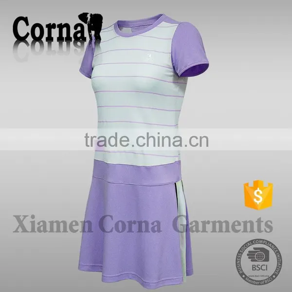OEM Service Breathable Polyester Outdoor Sport Women's One-piece Knitted Beautiful Dress photo-2