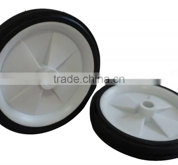 Solid Wheel/Plastic Ruled Rubber Lawnmower Lawn Push Mower Wheel 4+ Inch Diameter photo-3