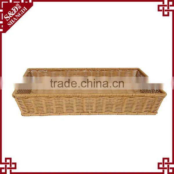 Functional Washable Plastic Wicker Rattan Display Basket for Fruit Storage photo-3