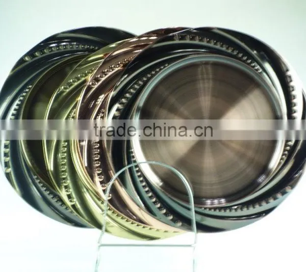 Royal Round Stainless Steel Wedding Plates With Multi Size and Clourful photo-5