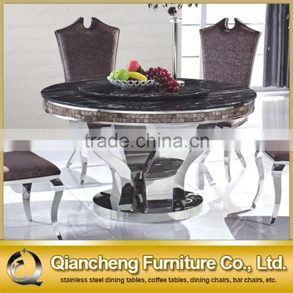Marble Round Rotating Dining Table Set photo-2