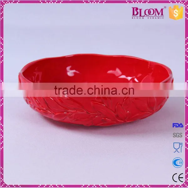 Red Glazed Ceramic Candy Dish Wedding Favors photo-2
