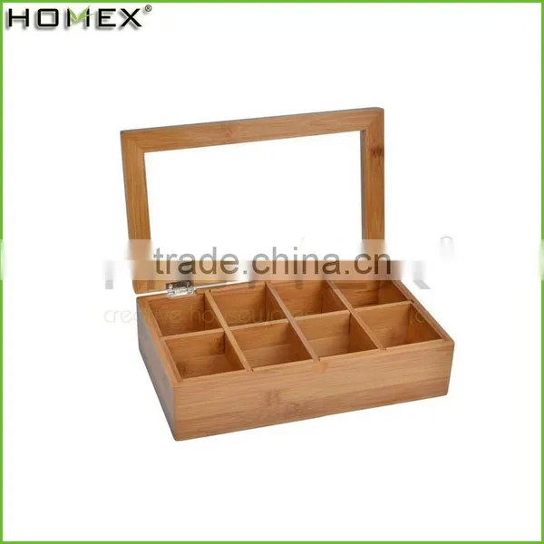 China Wholesale Eco-friendly Bamboo Tea Box/Homex_Factory photo-2