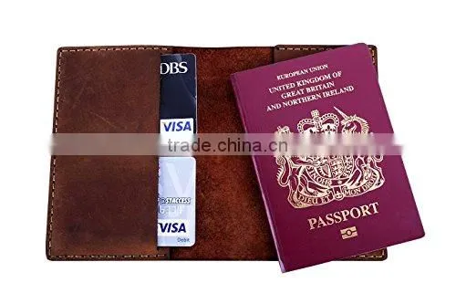 Cheap OEM Genuine Leather RFID Blocking Passport Holder photo-2