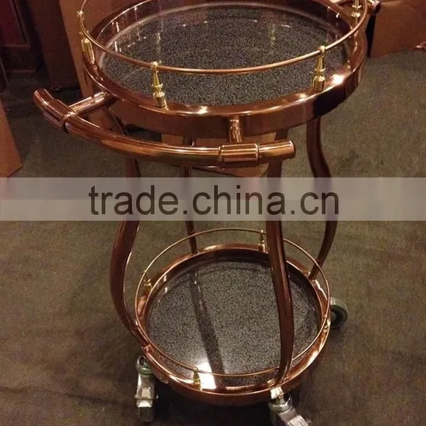 Elegant and Smart Stainelss Steel Liquor Cart Food Serving Trolley for Hotel C-46 photo-2