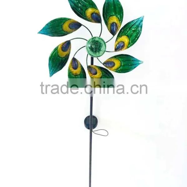 2017 New Design Metal Wind Spinner From Factory by Solar Power Garden Stake photo-4