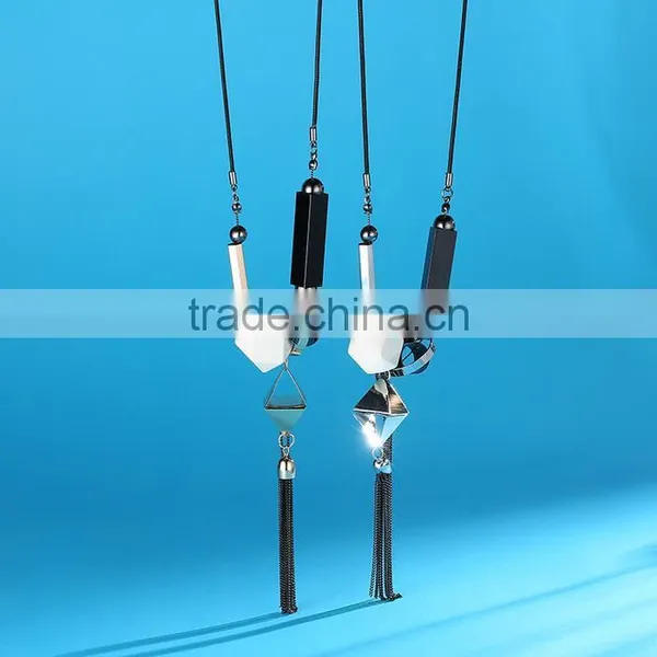 Geometric Necklace Assorted Irregular Pattern Beads Chain Necklace Chain Tassel Long Sweater Necklace photo-6