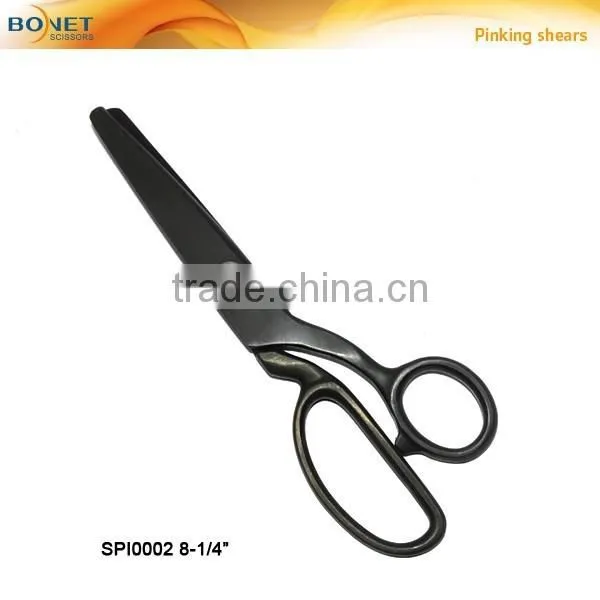S21021/SPI0002 LFGB Certificated 8-1/4'' & 9" High Quality Stainless Steel Full Titanium Cloth Scissors Pinking Shears photo-2