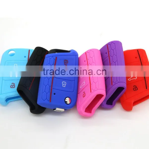Hot Selling Silicone Case for Key vw Golf 7 Key Case 3 Button Remote Key Cover photo-2