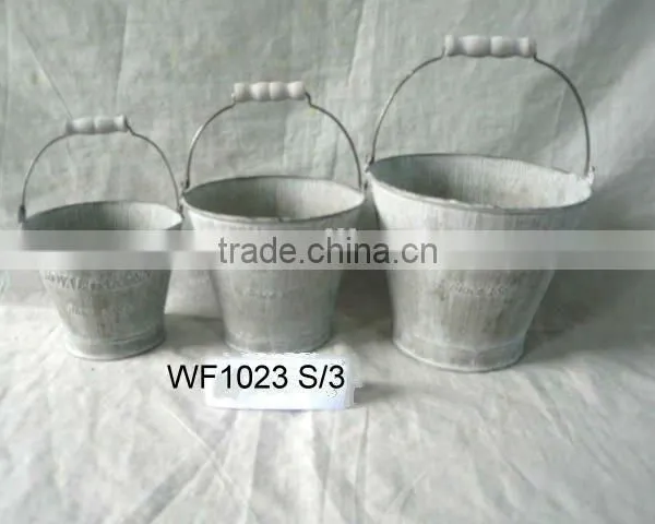 Tin Metal Garden Flower Planter Pot WF1026 photo-4