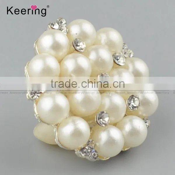 Keering- Style Fashionable Rhinestone Pearl Button Pins for Garments WBK-1478 photo-2