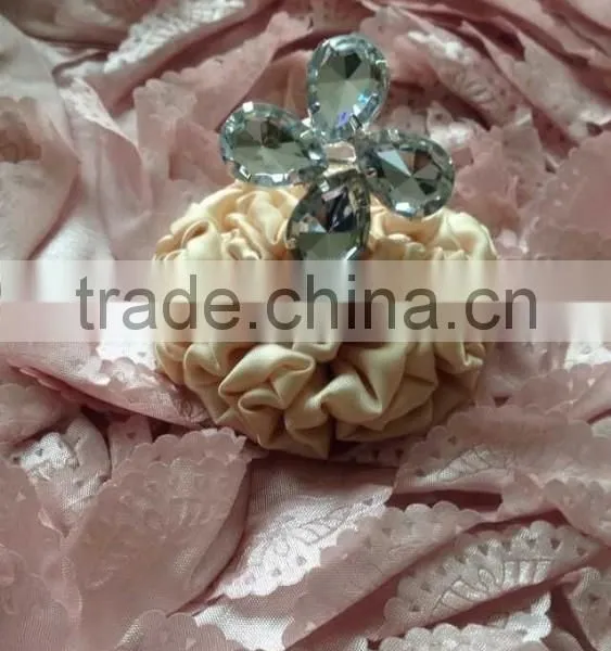 Lucky Clover Four Leafs Flower Style Clear Rhinestone Diamond Napkin Ring photo-5