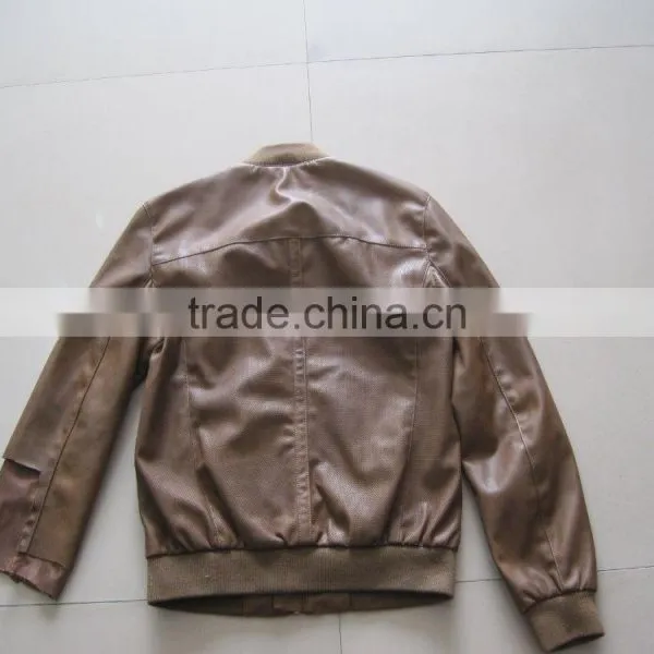 Men's Pu Slim FIT Rib Jackets photo-2