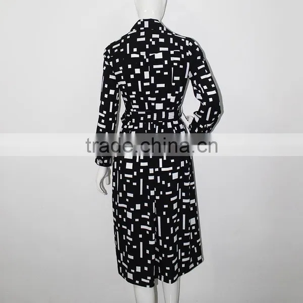 Women Classic Black and White Long Skinny Fancy Life Jacket for Ladies photo-4