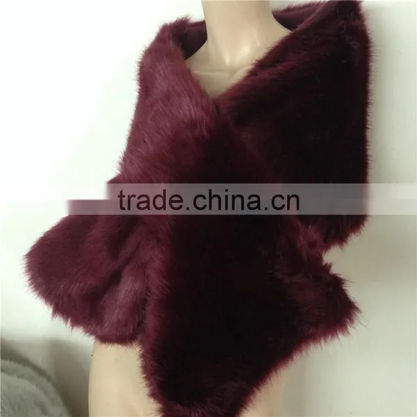 White Color Fashion Winter Knitting Fur Scarf Factory photo-6