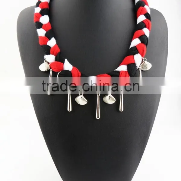 2016 Black Enamel Heart Charm Pendant Long Scarves Solid Black Costume Long Scarves Diy Custom Black Pendant Scarves photo-5