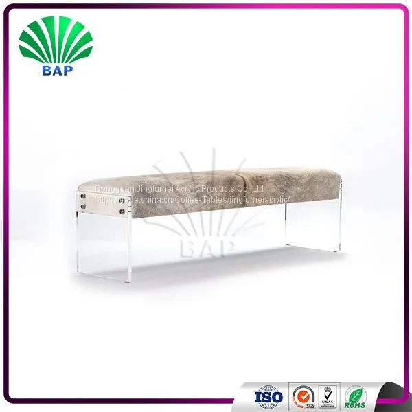 European Style Ottoman Bench Modern Garden Bench Clear Acrylic Bench photo-2