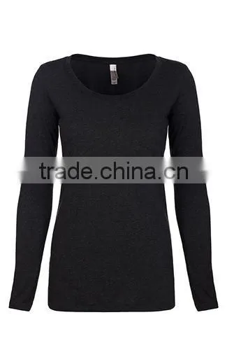 Next Level Apparel Ladies' Tri-Blend Long Sleeve Scoop Tee - Made From Polyester, Cotton and Rayon Jersey. Comes With Your Logo. photo-6