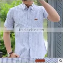 Men Short Sleeve Plaid Boys Casual Cotton Hawaiian Young Fashionable Elongated t Shirt for Men photo-5