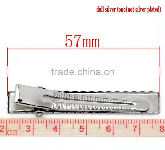 Custom 40PCs/pack Silver Tone Prong Barrettes Decorative Hair Clips photo-3