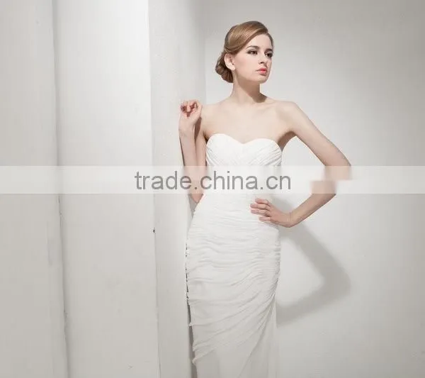 Wedding Gowns 2017 Bridal Dress Shoulder Belt Chiffon Sleeveless Elegant Prom Wedding Gowns Mermaid Lace Wedding Dress AS307 photo-6
