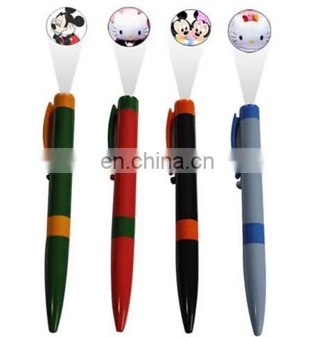 Multi Function School Used Led Pen Projection Logo Plastic Pen photo-4