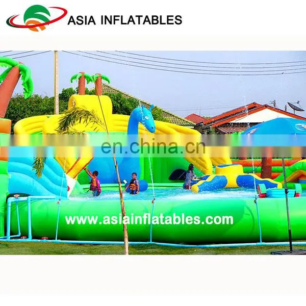 2017 New Water Park On Land With Inflatable Floating Games photo-4