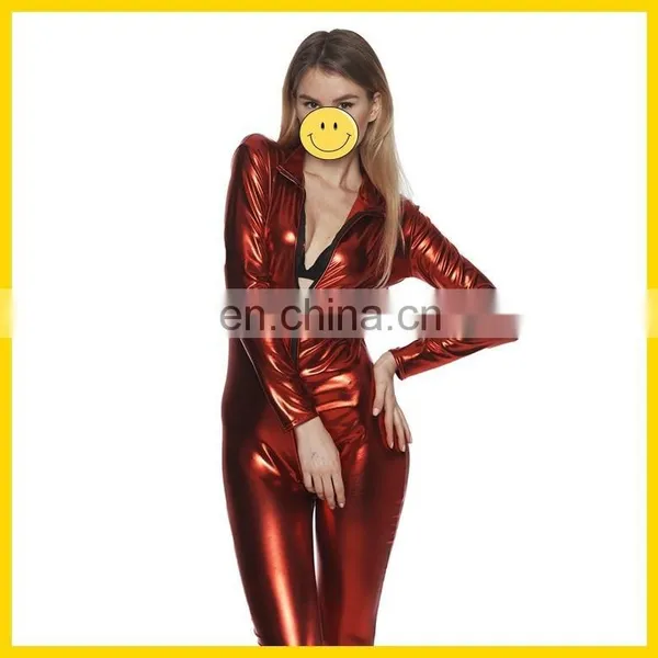 Sexy Costumes Women Latex Catsuit Red Black 2 Colors Pole Dance PVC Bodysuits Erotic Leotard Sexy Lingerie Hot
