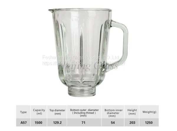 (A57)Foshan Manufacturer Juicer Blender Glass Jar Blender Jar 1.5L