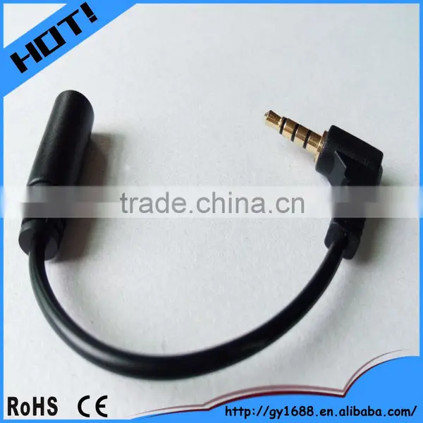 4-pole 3.5mm Right Angle M/F Stereo Audio Cable 0.1m photo-2