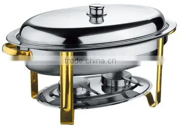 Hot Sale Stainless Steel Gold-plated Roll Top Buffet Chafer for Hotel photo-2
